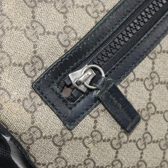 GUCCI GG Supreme Shoulder Bag PVC Beige Silver 406374 Auth BA9716