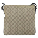 GUCCI GG Supreme Shoulder Bag PVC Beige Silver 406374 Auth BA9716-3