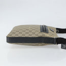 GUCCI GG Supreme Shoulder Bag PVC Beige Silver 406374 Auth BA9716-4