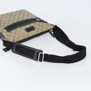 GUCCI GG Supreme Shoulder Bag PVC Beige Silver 406374 Auth BA9716-7