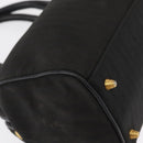 FENDI Pecan Canvas Hand Bag Black Brown gold Auth BA9717-9