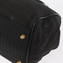 FENDI Pecan Canvas Hand Bag Black Brown gold Auth BA9717-16