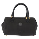 FENDI Pecan Canvas Hand Bag Black Brown gold Auth BA9717-13