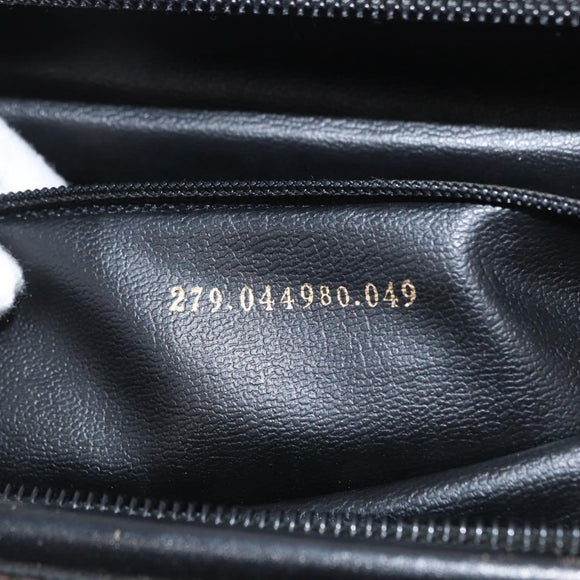 FENDI Pecan Canvas Hand Bag Black Brown gold Auth BA9717
