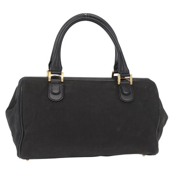 FENDI Pecan Canvas Hand Bag Black Brown gold Auth BA9717 - 0