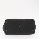 FENDI Pecan Canvas Hand Bag Black Brown gold Auth BA9717-5