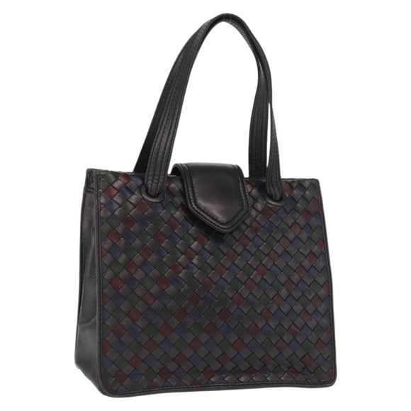 BOTTEGA VENETA INTRECCIATO Hand Bag Leather Brown Gold Auth BA9718