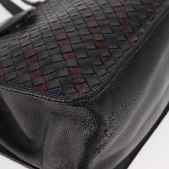 BOTTEGA VENETA INTRECCIATO Hand Bag Leather Brown Gold Auth BA9718