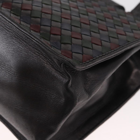 BOTTEGA VENETA INTRECCIATO Hand Bag Leather Brown Gold Auth BA9718