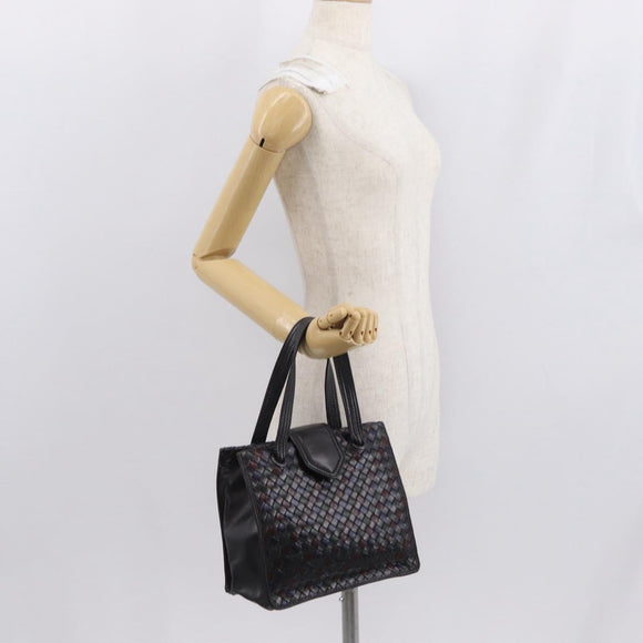 BOTTEGA VENETA INTRECCIATO Hand Bag Leather Brown Gold Auth BA9718
