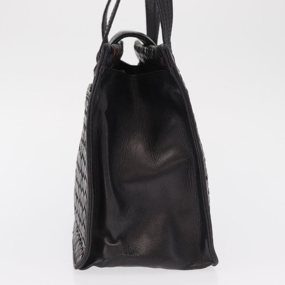 BOTTEGA VENETA INTRECCIATO Hand Bag Leather Brown Gold Auth BA9718