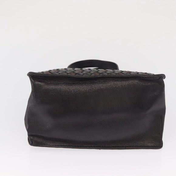 BOTTEGA VENETA INTRECCIATO Hand Bag Leather Brown Gold Auth BA9718