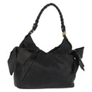 Salvatore Ferragamo Tote Bag Leather Black Gold Auth BA9720-1