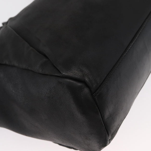 Salvatore Ferragamo Tote Bag Leather Black Gold Auth BA9720