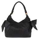 Salvatore Ferragamo Tote Bag Leather Black Gold Auth BA9720-2