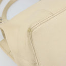 BVLGARI Tote Bag Leather Beige Silver Auth BA9722-11