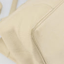 BVLGARI Tote Bag Leather Beige Silver Auth BA9722-13