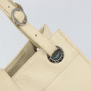 BVLGARI Tote Bag Leather Beige Silver Auth BA9722-15
