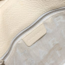 BVLGARI Tote Bag Leather Beige Silver Auth BA9722-16
