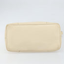 BVLGARI Tote Bag Leather Beige Silver Auth BA9722-9