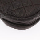 CHANEL Matelasse Shoulder Bag Nylon Brown Silver CC Auth BA9723-16