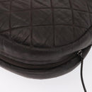 CHANEL Matelasse Shoulder Bag Nylon Brown Silver CC Auth BA9723-17