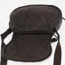 CHANEL Matelasse Shoulder Bag Nylon Brown Silver CC Auth BA9723-19