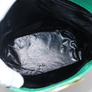 CELINE Shoulder Bag Leather Embossed Green Yellow Red Auth BA973-11