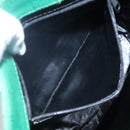 CELINE Shoulder Bag Leather Embossed Green Yellow Red Auth BA973-12