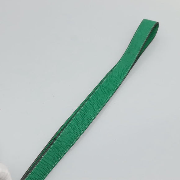 CELINE Shoulder Bag Leather Embossed Green Yellow Red Auth BA973