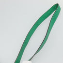 CELINE Shoulder Bag Leather Embossed Green Yellow Red Auth BA973-8