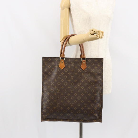LOUIS VUITTON Monogram Sac Plat Hand Bag M51140 LV Auth BA9730