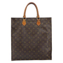 LOUIS VUITTON Monogram Sac Plat Hand Bag M51140 LV Auth BA9730-13