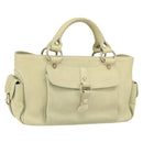 CELINE Boogie Hand Bag Leather Green Gold Auth BA9733-1