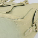 CELINE Boogie Hand Bag Leather Green Gold Auth BA9733-10