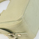 CELINE Boogie Hand Bag Leather Green Gold Auth BA9733-13