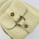 CELINE Boogie Hand Bag Leather Green Gold Auth BA9733-14