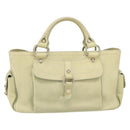 CELINE Boogie Hand Bag Leather Green Gold Auth BA9733-2