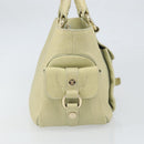 CELINE Boogie Hand Bag Leather Green Gold Auth BA9733-4
