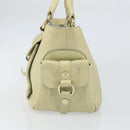 CELINE Boogie Hand Bag Leather Green Gold Auth BA9733-5