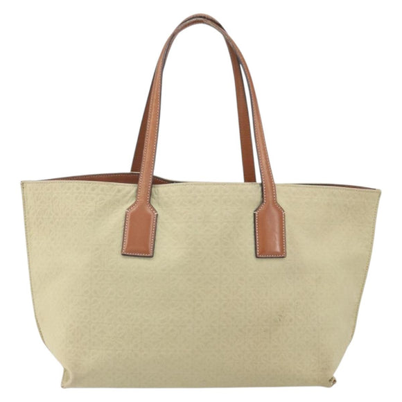 LOEWE Anagram Tote Bag Canvas Beige Auth BA9735