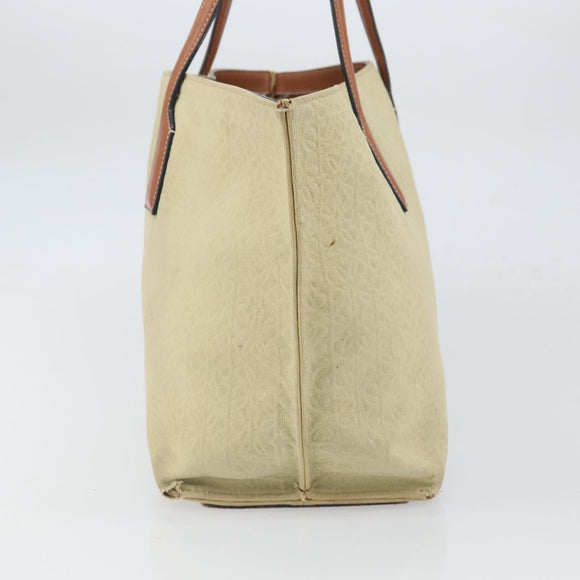 LOEWE Anagram Tote Bag Canvas Beige Auth BA9735