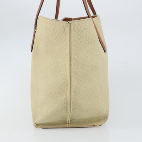 LOEWE Anagram Tote Bag Canvas Beige Auth BA9735