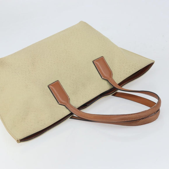 LOEWE Anagram Tote Bag Canvas Beige Auth BA9735