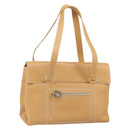 Salvatore Ferragamo Tote Bag Leather Beige Silver Auth BA9736-1
