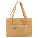 Salvatore Ferragamo Tote Bag Leather Beige Silver Auth BA9736-2