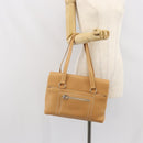 Salvatore Ferragamo Tote Bag Leather Beige Silver Auth BA9736-25