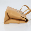 Salvatore Ferragamo Tote Bag Leather Beige Silver Auth BA9736-4