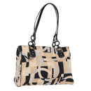 Salvatore Ferragamo Tote Bag Satin Beige Silver Auth BA9737-1