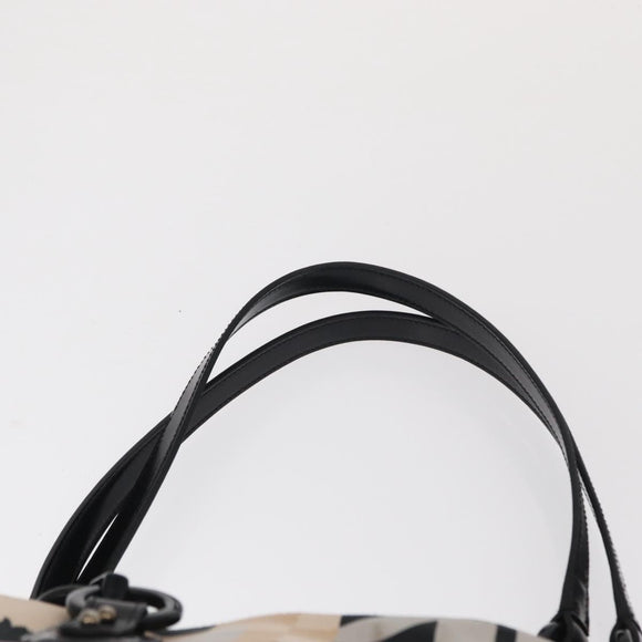 Salvatore Ferragamo Tote Bag Satin Beige Silver Auth BA9737